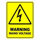 Warning Mains Voltage Safety Sign